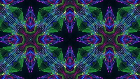 Colorful Kaleidoscope. Colourful Psychedelic Pattern. Magic Flower Kaleidoscope. Stock Footage 114160212