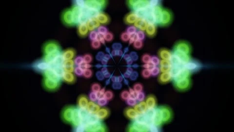 Colorful kaleidoscope effect with light patterns and shapes Stock Footage 340284989