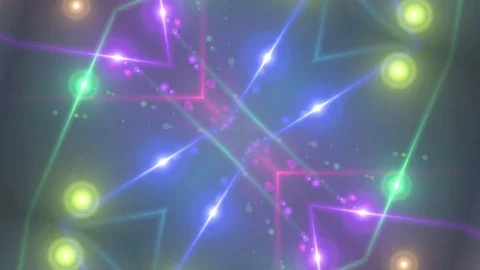 Colorful Kaleidoscope. Light Flares Pattern. Seamless Loop Stock Footage 75410130