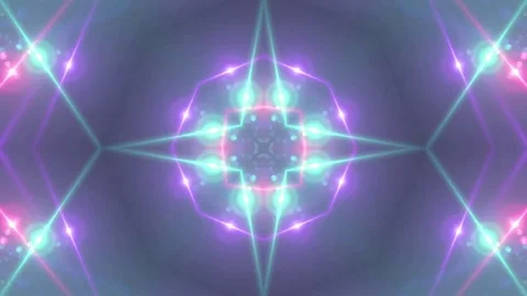 Colorful Kaleidoscope. Light Flares Pattern. Seamless Loop Stock Footage 75420149