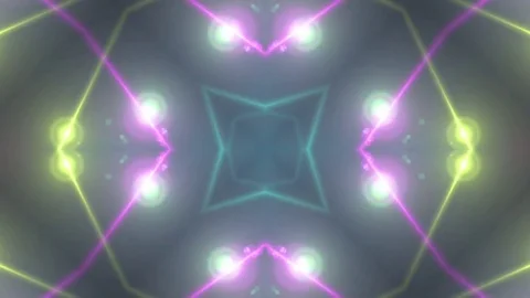 Colorful Kaleidoscope. Light Flares Pattern. Seamless Loop Stock Footage 75429381
