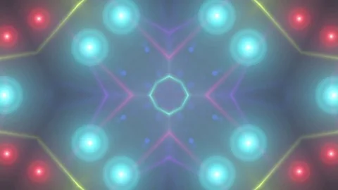 Colorful Kaleidoscope. Light Flares Pattern. Seamless Loop Stock Footage 75429484