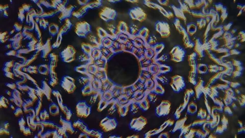 Colorful kaleidoscope pattern on a dark background Stock Footage 340044541