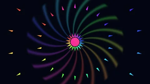 Colorful kaleidoscope shape elements create dynamic motion Stock Footage 342347647