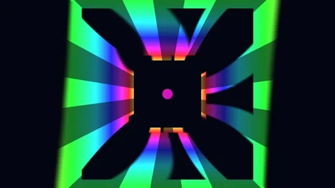 Colorful kaleidoscope shape elements create dynamic motion Stock Footage 342354678
