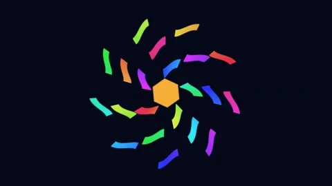Colorful kaleidoscope shape elements create a looping Stock Footage 342431125