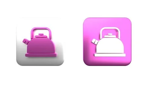 Colorful Kettle with handle icon isolated on white background. Teapot icon... Photos