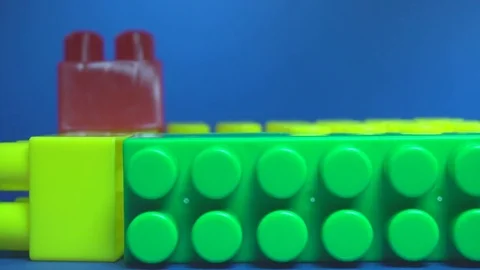 Colorful kid constructor bricks Stock Footage 71060583