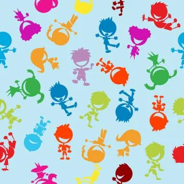 Colorful kids pattern Stock Illustration