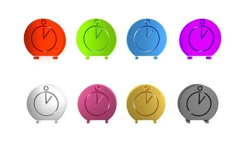 Colorful Kitchen timer icon isolated on white background. Cooking utensil. .. イラスト素材