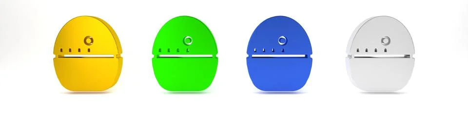 Colorful Kitchen timer icon isolated on white background. Egg timer. Cookin.. Illustrazione stock