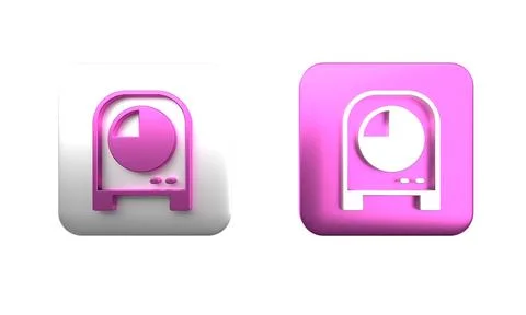 Colorful Kitchen timer icon isolated on white background. Cooking utensil. .. 스톡 사진