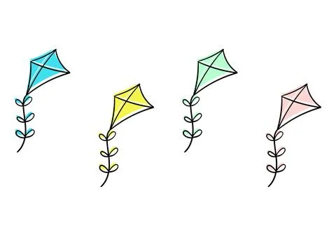 Colorful kite background Illustrazione stock