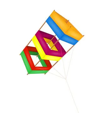 Colorful kite flying in the sky vector illustration Stock Illustration