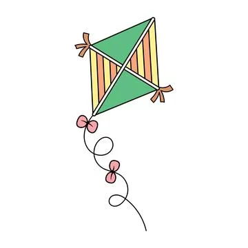 Colorful Kite with Tail Stock Illustration