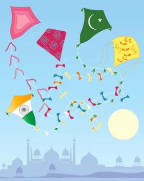 Colorful kites Stock Illustration