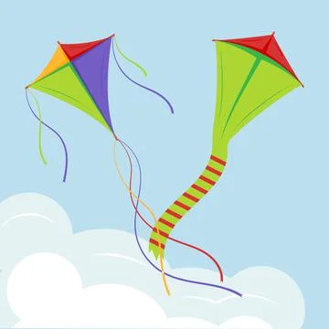 Colorful kites Stock Illustration