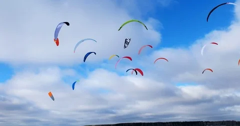 Colorful kites in the sky Stock Footage 72628264