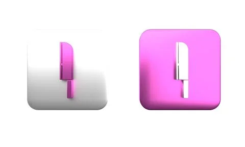 Colorful Knife icon isolated on white background. Cutlery symbol. Square bu.. Stock Photos