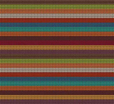 Colorful Knitted Pattern Background Stock Illustration