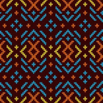 Colorful knitted seamless pattern Stock Illustration