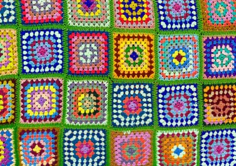 Colorful knitted wool texture background pattern with high resolution. Top view Stock Photos