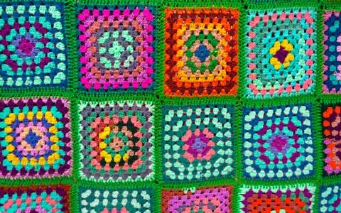 Colorful knitted wool texture background pattern with high resolution. Top view Stock Photos