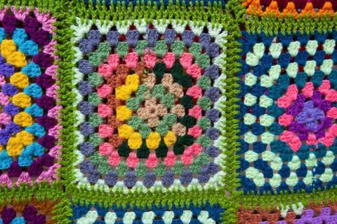Colorful knitted wool texture background pattern with high resolution. Top view Stock Photos