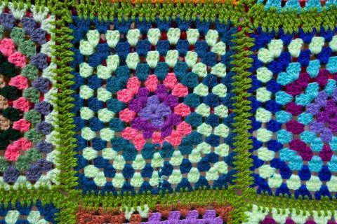 Colorful knitted wool texture background pattern with high resolution. Top view Stock Photos