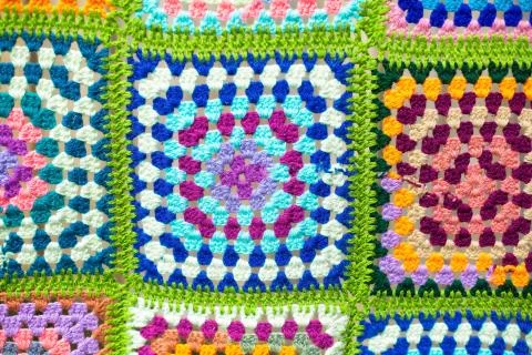 Colorful knitted wool texture background pattern with high resolution. Top view Stock Photos