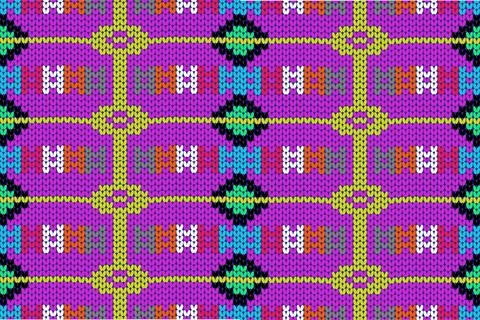 Colorful knitting pattern,modern striped Stock Illustration