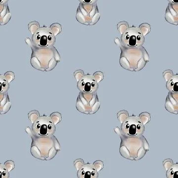 Colorful koala pattern design suitable for various fabric and wallpaper app.. Stock Photos