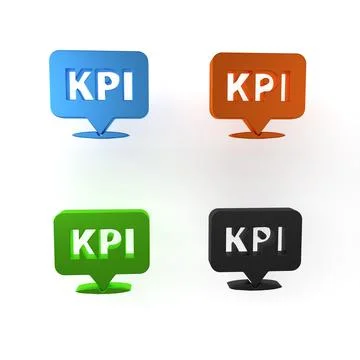 Colorful KPI - Key performance indicator icon isolated on white background... Stock Illustration
