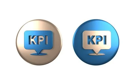 Colorful KPI - Key performance indicator icon isolated on white background... Stock Illustration