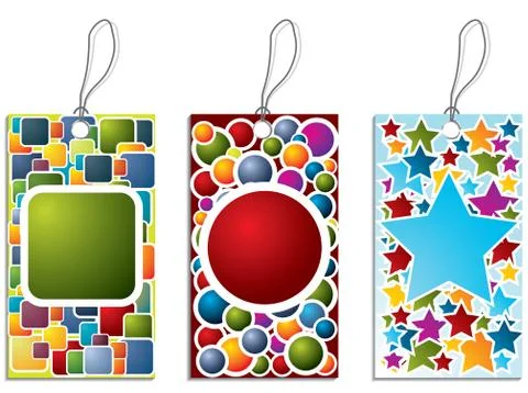 Colorful label set Stock Illustration