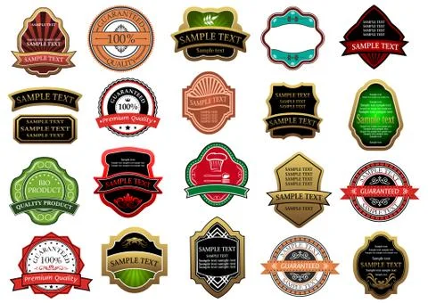 Colorful labels and banners set Stock Illustration