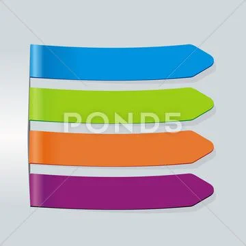Colorful labels on gray frame Stock Illustration