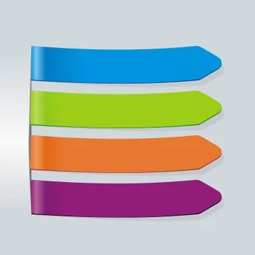 Colorful labels on gray frame Stock Illustration