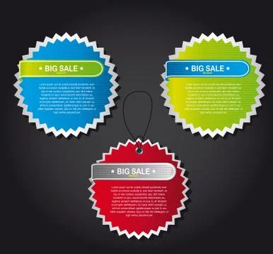 Colorful labels over gray background. vector illustration Illustrazione stock