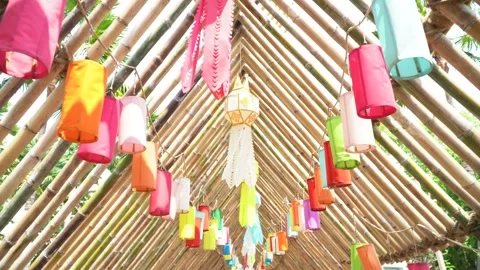 Colorful lamps Stock Footage 240113033