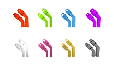 Colorful LAN cable network internet icon isolated on white background. Mini.. 库存插图