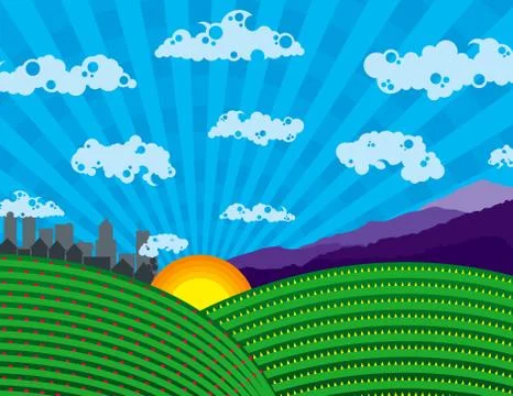 Colorful landscape 스톡 일러스트