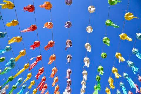 Colorful of the lantern Stock Photos