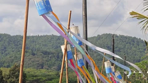 Colorful lantern sway by the wind. Stock Footage 310550728