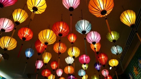 Colorful lanterns Stock Footage 87552039