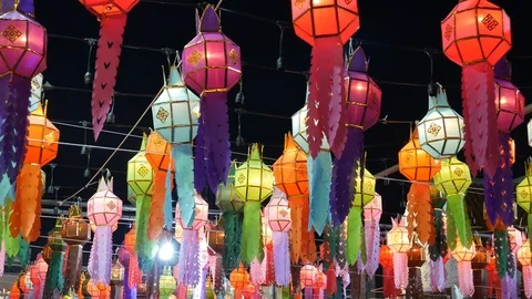 Colorful lanterns Stock Footage 101587845