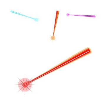 Colorful laser beams light rays illustration on white Stock Illustration