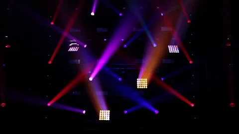 Colorful laser lights on the stage Stock Footage 76363040