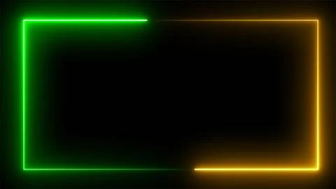Colorful laser show seamless loop 4K border. Neon effect rectangle frame Lo.. Stock Illustration