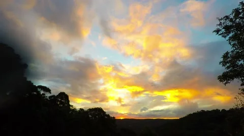 Colorful Last Sunset of Autumn Stock Footage